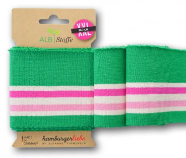 Cuff Me College Shine Bündchen verde erba-meringa-ortensia-rosa scuro